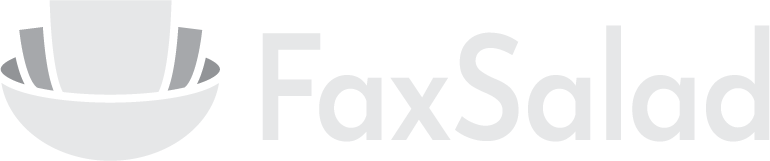 FaxSalad logo with a bowl full of fax pages